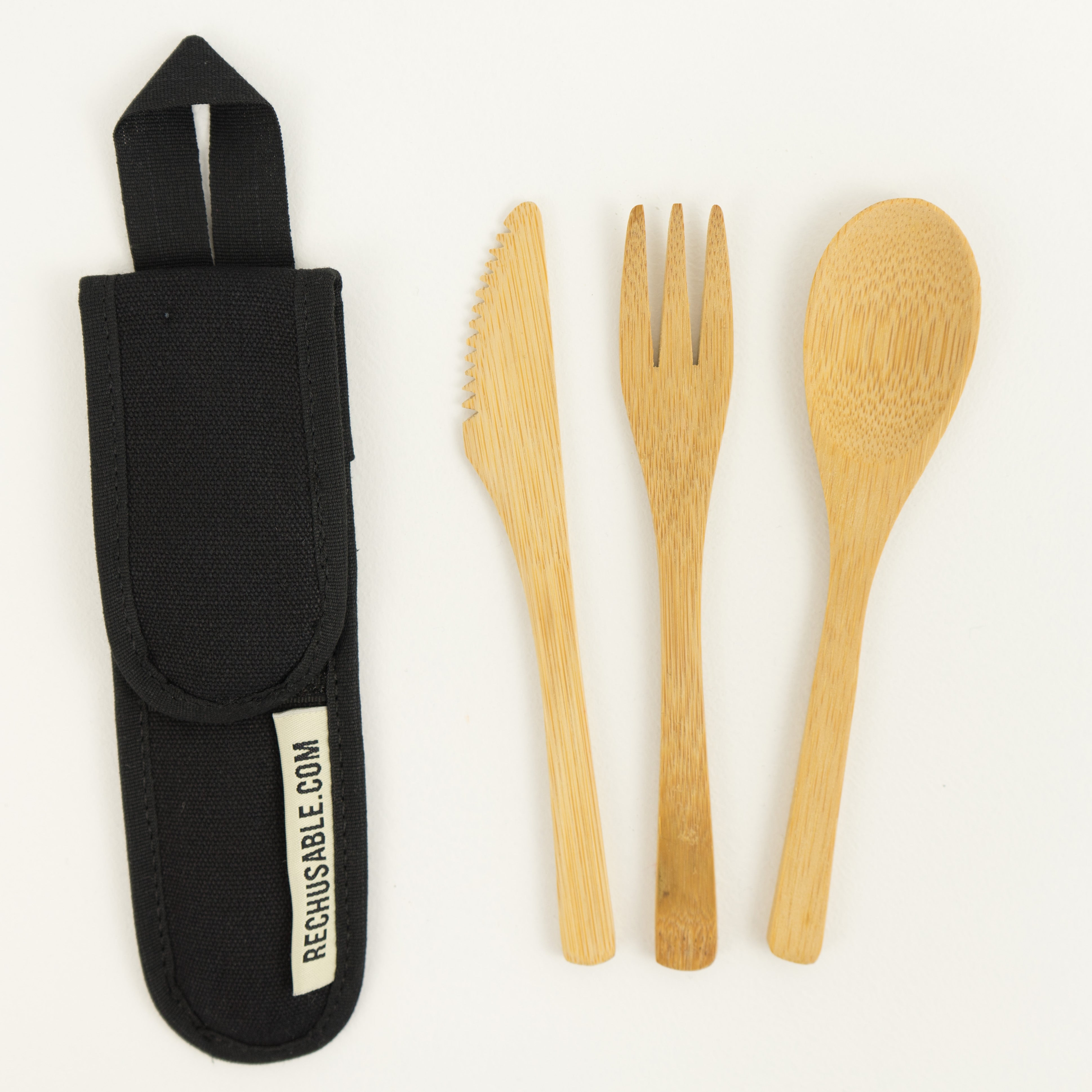 ReChusable Bamboo Cutlery Kit & Cotton Pouch New Zealand Plastic Free Store