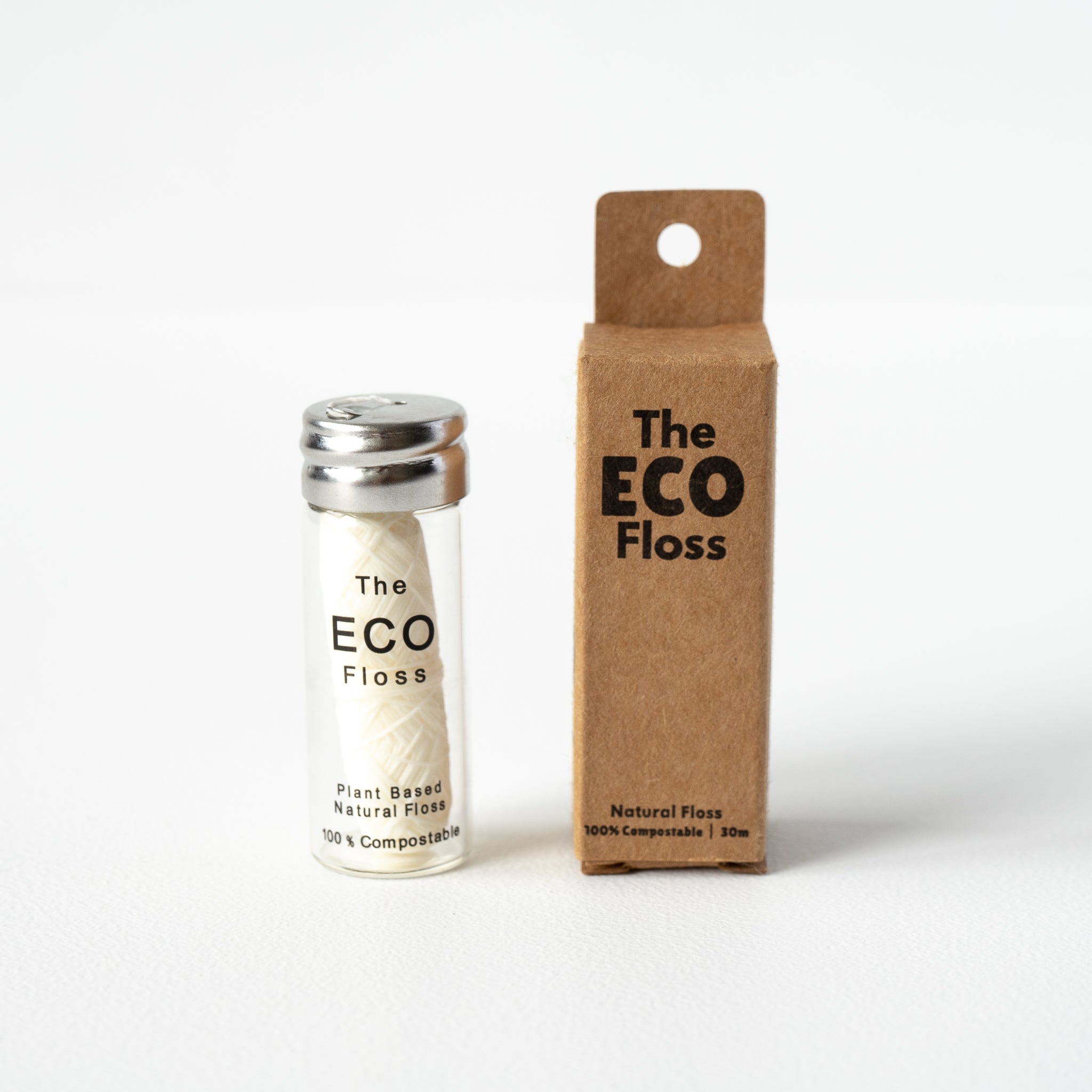 The Eco Floss Compostable dental floss glass packaging zero waste plastic free store NZ The Eco Society