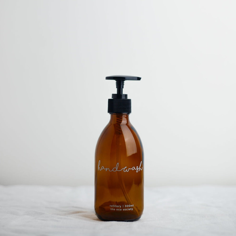 Amber Glass Bottle Pump Handwash