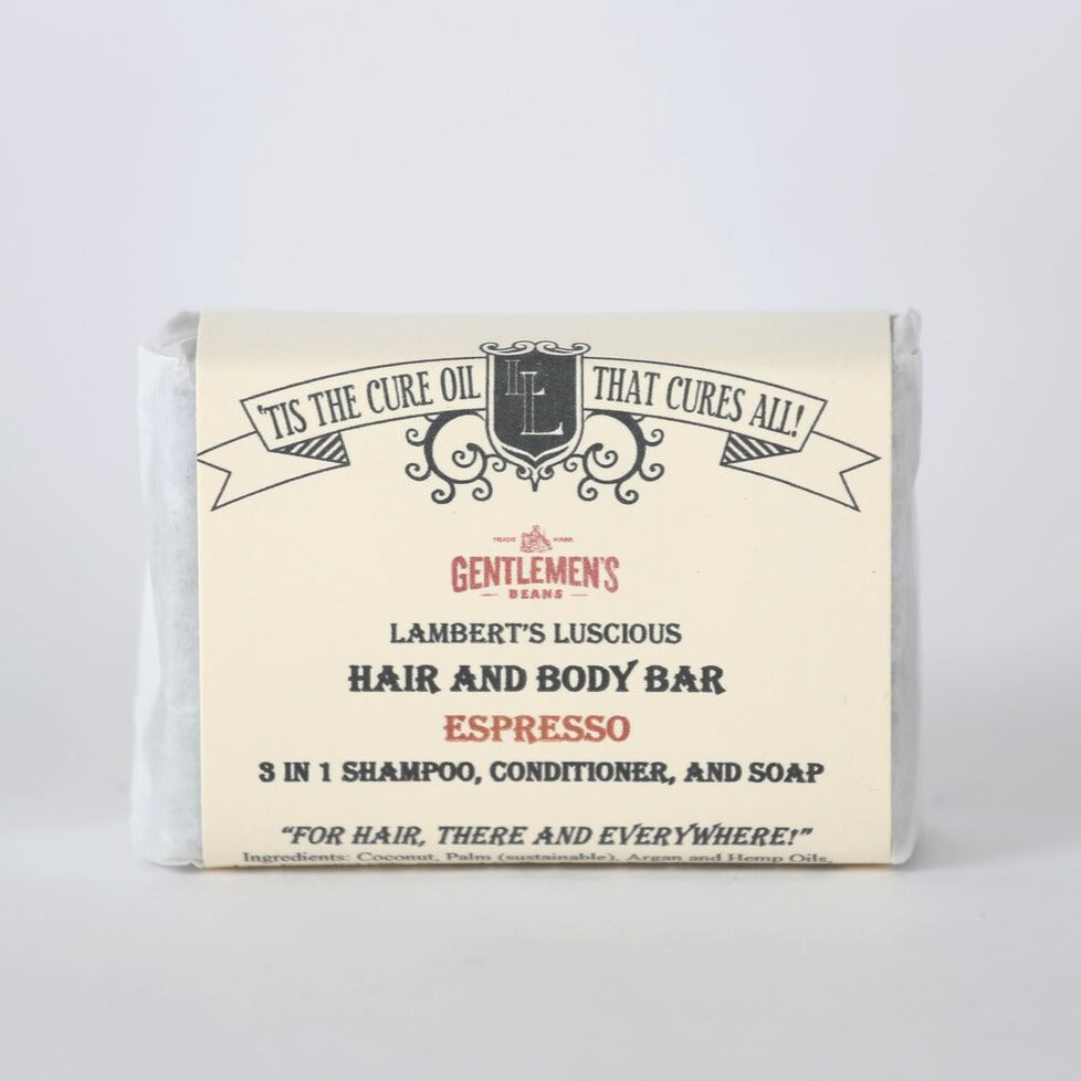 Espresso Hair and Body bar, 3 in 1 soap, shampoo and conditioner made in New Zealand