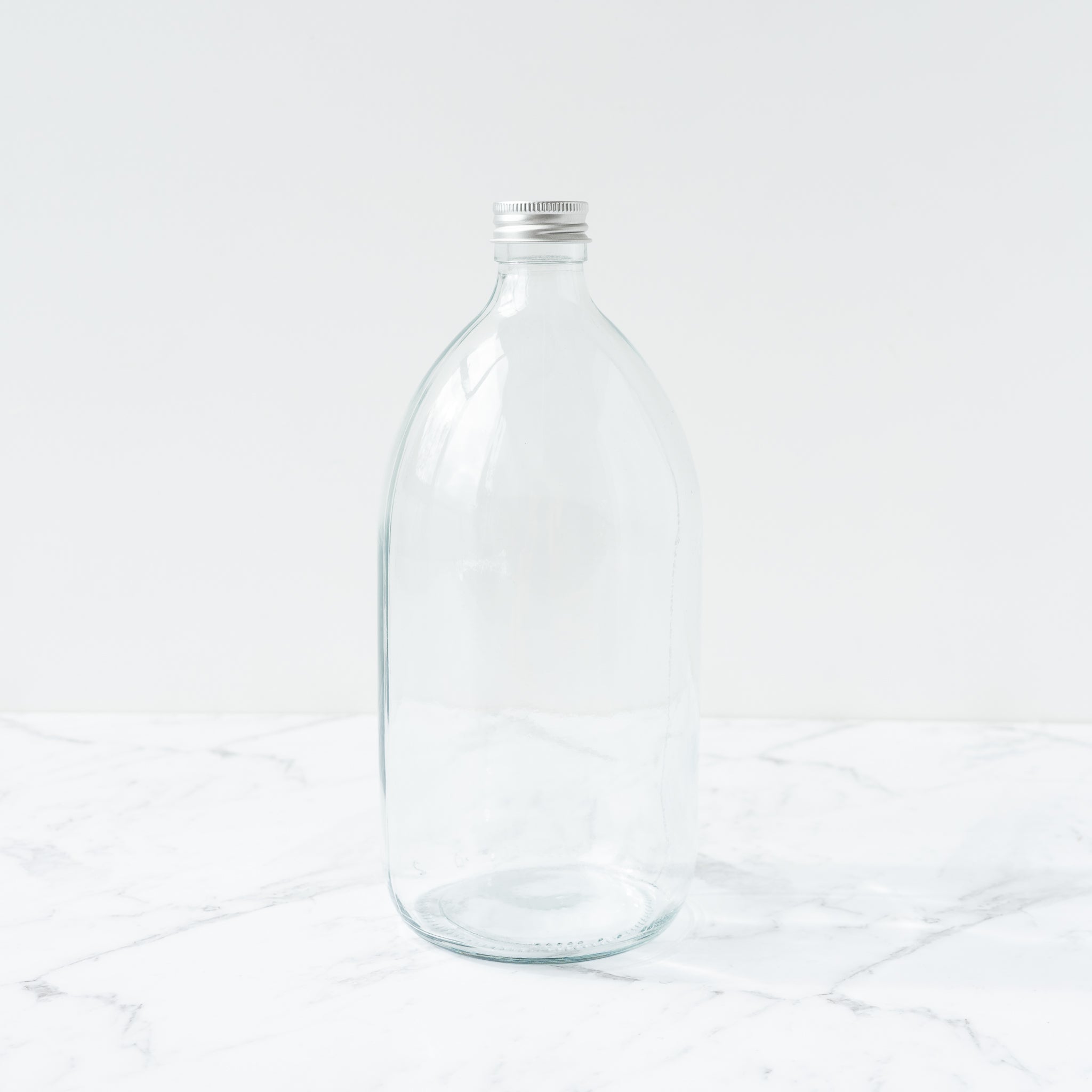 Clear Glass Bottle 1L 1000ml Metal Cap Refill Dispensary New Zealand The Eco Society