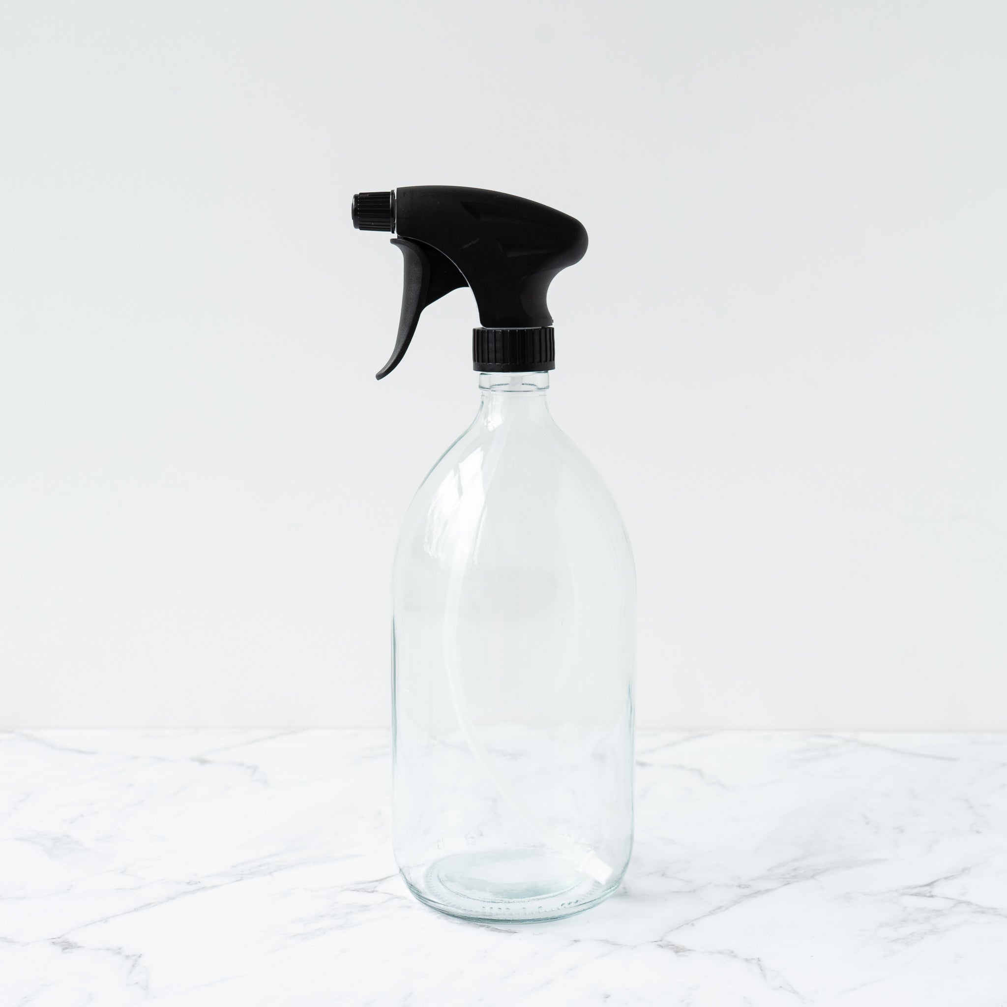 Clear Glass Bottle 1L 1000ml Black Tigger Spray Refill Dispensary New Zealand The Eco Society