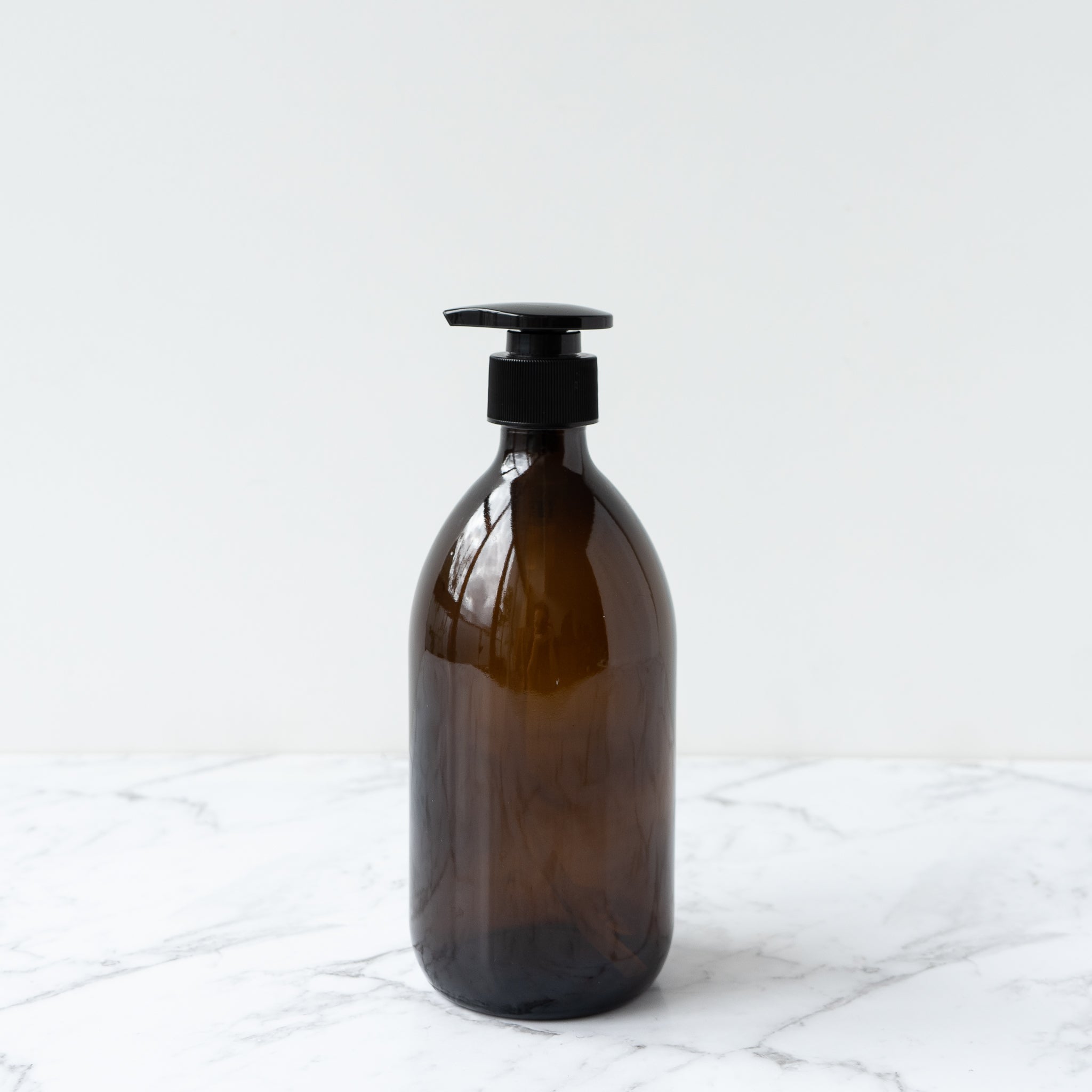 Amber Glass Bottle Black Pump 500ml Refill Dispensary New Zealand The Eco Society