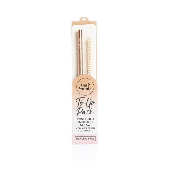 Rose Gold Smoothie Drinking straw with carry bag and straw cleaner