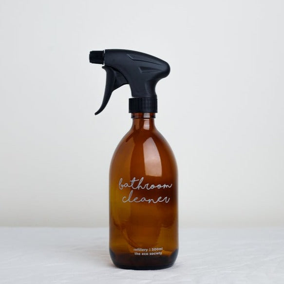 Printed Amber Glass Bottle Bathroom Cleaner Refill The Eco Society